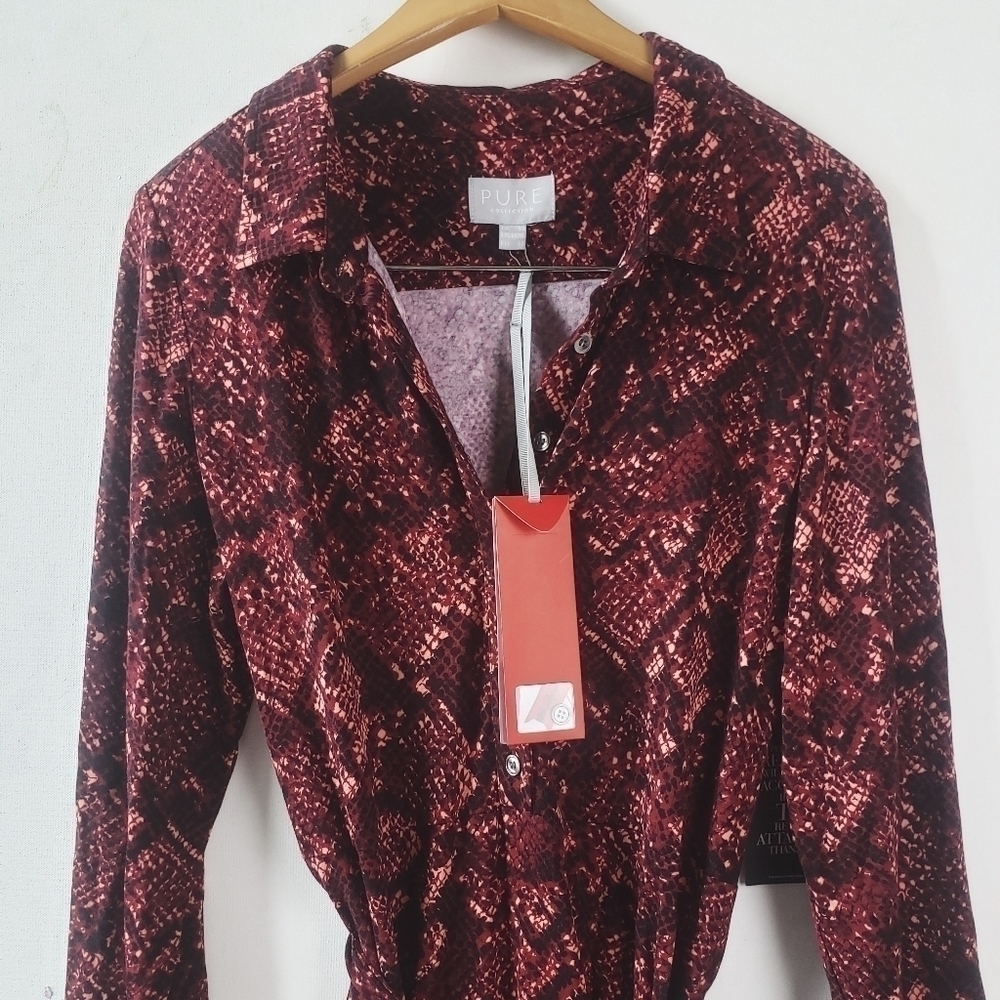 NEW! PURE COLLECTION Snakeskin Print Knit Dress 14/16. - Picture 3 of 7